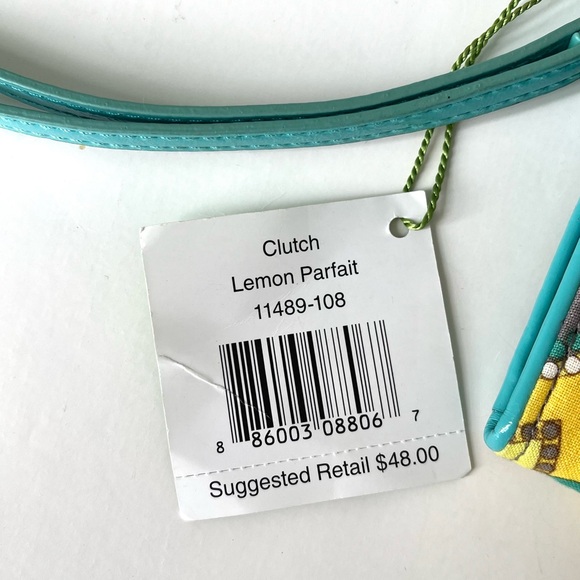 NWT~  Vera Bradley Lemon Parfait Tri Fold Wallet Clutch Purse - Picture 2 of 6